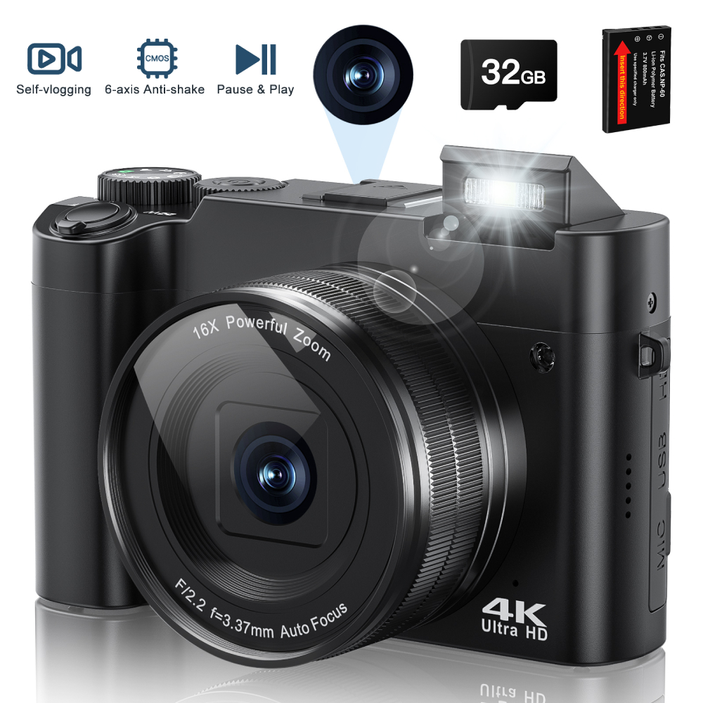Beauty Makeup Camera - 4K 64MP Digital Camera for Photography