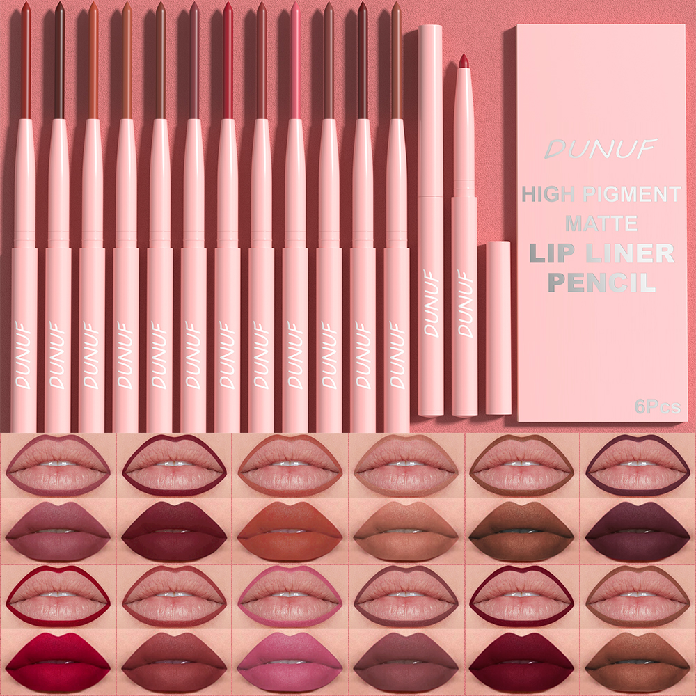 X Beauty Makeup - 6pcs Lip Liner Pen Set Long-Lasting,