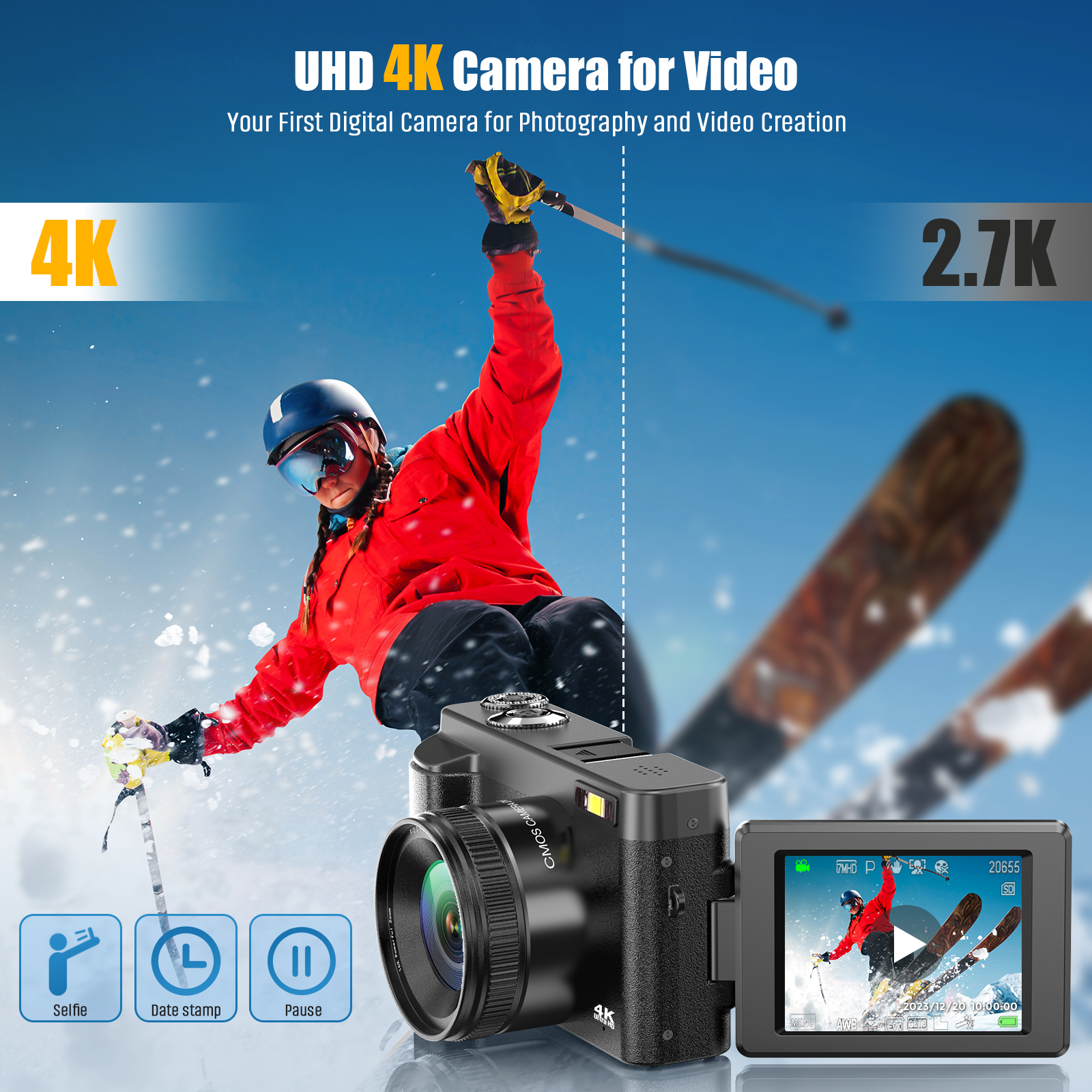 STUOGYUM 4K Vlogging Camera,48 - Beauty Makeup Camera recensione e prezzo